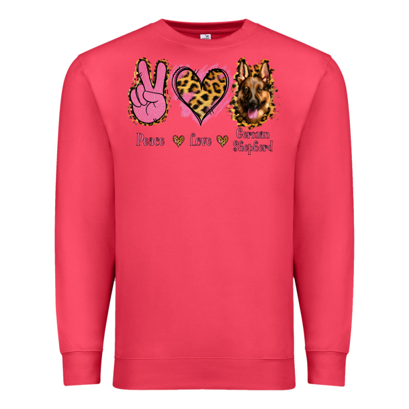 Peace Love German Shepherd Premium Sweatshirt by Jasminsmagicworld | Teevron