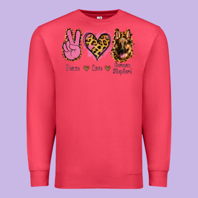 Peace Love German Shepherd Premium Sweatshirt Designed By Jasminsmagicworld