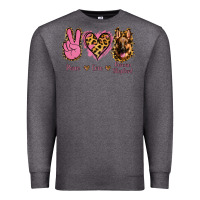 Charcoal Heather Peace Love German Shepherd Premium Sweatshirt - Jasminsmagicworld