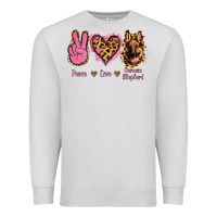 Dove Grey Peace Love German Shepherd Premium Sweatshirt - Jasminsmagicworld
