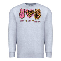 Heather Grey Peace Love German Shepherd Premium Sweatshirt - Jasminsmagicworld