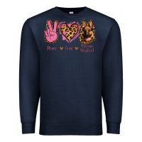 Navy Peace Love German Shepherd Premium Sweatshirt - Jasminsmagicworld