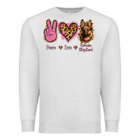 Oatmeal Heather Peace Love German Shepherd Premium Sweatshirt - Jasminsmagicworld