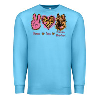 Ocean Blue Peace Love German Shepherd Premium Sweatshirt - Jasminsmagicworld
