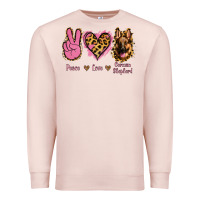 Pale Pink Peace Love German Shepherd Premium Sweatshirt - Jasminsmagicworld