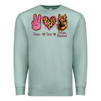 Seafoam Peace Love German Shepherd Premium Sweatshirt - Jasminsmagicworld