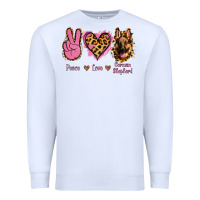 White Peace Love German Shepherd Premium Sweatshirt - Jasminsmagicworld