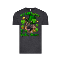 Vintage Black st.patrick's day my shepherd is my lucky charm Vintage Tee - RanaPortraitStore