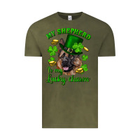 Vintage Olive st.patrick's day my shepherd is my lucky charm Vintage Tee - RanaPortraitStore