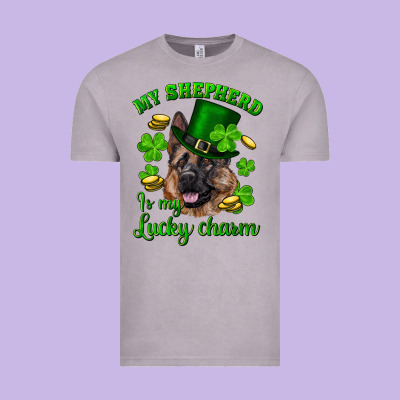 St.patrick's Day My Shepherd Is My Lucky Charm Vintage Tee Designed By Ranaportraitstore