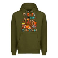 Army Green turkey and touchdowns Premium Hoodie - MaliasSmallBusiness