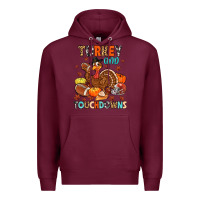 Burgundy turkey and touchdowns Premium Hoodie - MaliasSmallBusiness