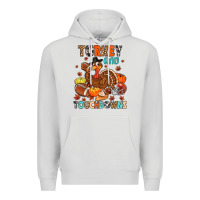 Dove Grey turkey and touchdowns Premium Hoodie - MaliasSmallBusiness