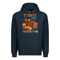 Navy turkey and touchdowns Premium Hoodie - MaliasSmallBusiness