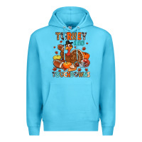 Ocean Blue turkey and touchdowns Premium Hoodie - MaliasSmallBusiness