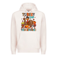 Pale Pink turkey and touchdowns Premium Hoodie - MaliasSmallBusiness