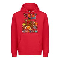 Red turkey and touchdowns Premium Hoodie - MaliasSmallBusiness