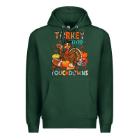 Sports Green turkey and touchdowns Premium Hoodie - MaliasSmallBusiness