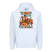 White turkey and touchdowns Premium Hoodie - MaliasSmallBusiness