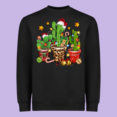 Christmas Cactus Heavyweight Sweatshirt Designed By Zillion Design Studio