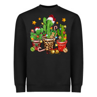 Black Christmas cactus Heavyweight Sweatshirt - Zillion Design Studio