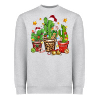 Heather Grey Christmas cactus Heavyweight Sweatshirt - Zillion Design Studio