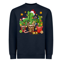 Navy Christmas cactus Heavyweight Sweatshirt - Zillion Design Studio
