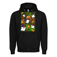 Black Halloween ghost Zipper Hoodie - Artiststas