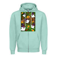 Seafoam Halloween ghost Zipper Hoodie - Artiststas