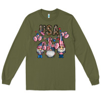 Army Green usa america gnome Long Sleeve Tee - CowhideDigitalArt