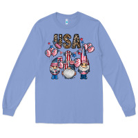 Colony Blue usa america gnome Long Sleeve Tee - CowhideDigitalArt