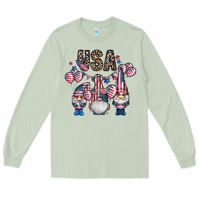 Usa America Gnome Long Sleeve Tee by CowhideDigitalArt | Teevron