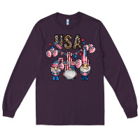 Plum usa america gnome Long Sleeve Tee - CowhideDigitalArt