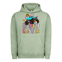 Pigment Oil Green monster truck happy easter Urban Hoodie - Artiststas