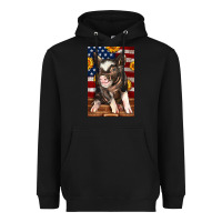 Black Western American Pig Heavyweight Hoodie - LillyAllenDesigns