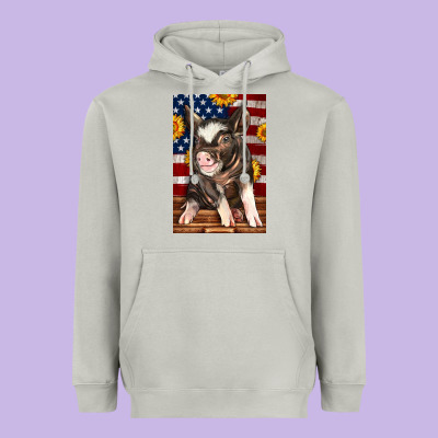 Western American Pig Heavyweight Hoodie Designed By Lillyallendesigns