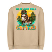 Mushroom life is better with a australian shepherd Heavyweight Sweatshirt - texasbilliewilder