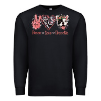 Black Peace Love French Bulldog Premium Sweatshirt - Jasminsmagicworld