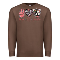 Chestnut Peace Love French Bulldog Premium Sweatshirt - Jasminsmagicworld