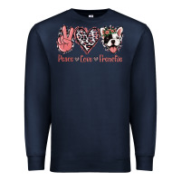 Navy Peace Love French Bulldog Premium Sweatshirt - Jasminsmagicworld