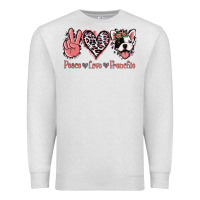 Oatmeal Heather Peace Love French Bulldog Premium Sweatshirt - Jasminsmagicworld