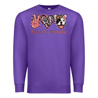 Purple Peace Love French Bulldog Premium Sweatshirt - Jasminsmagicworld