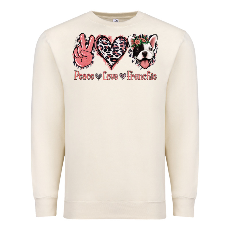 Peace Love French Bulldog Premium Sweatshirt by Jasminsmagicworld | Teevron