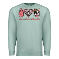 Seafoam Peace Love French Bulldog Premium Sweatshirt - Jasminsmagicworld