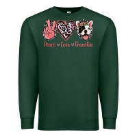 Sports Green Peace Love French Bulldog Premium Sweatshirt - Jasminsmagicworld