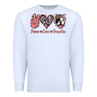 White Peace Love French Bulldog Premium Sweatshirt - Jasminsmagicworld