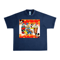 Navy cartoon characters coffee cups Urban Heavy Tee - Zillion Design Studio