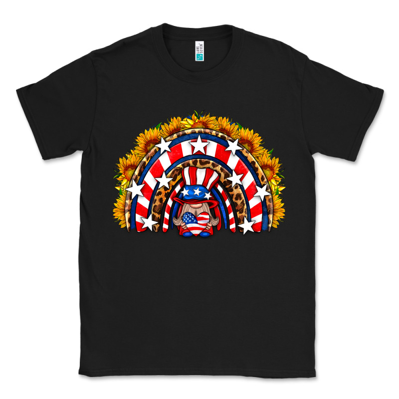 Usa Gnome Sunflower Rainbow Classic Tee by HRA Design Shop | Teevron