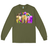 Army Green mardi gras tooth Long Sleeve Tee - RacoonDesign