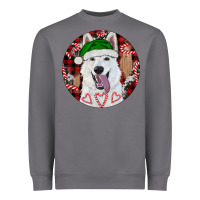 Christmas White Shepherd With Buffalo Plaid Heavyweight Sweatshirt | Teevron